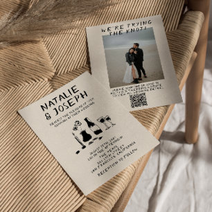 Invitation Mariage photo Quirky à la main du code QR
