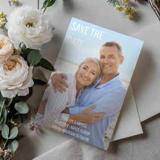 Invitation Mariage photo radiant heureux Enregistrer la date