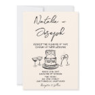 Mariage photo Retro Hand Drawn Cake Écrit Quirky