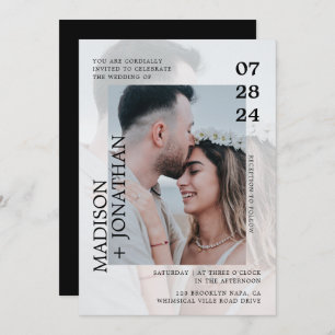 Invitation Mariage photo romantique moderne