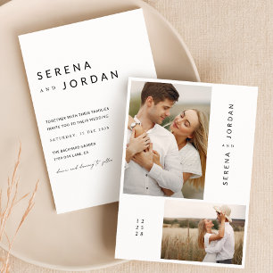 Invitation Mariage photo Rustique moderne Boho
