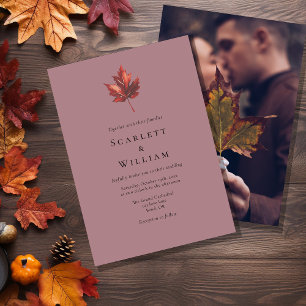 Invitation Mariage photo simple à feutre d'automne simple Mau