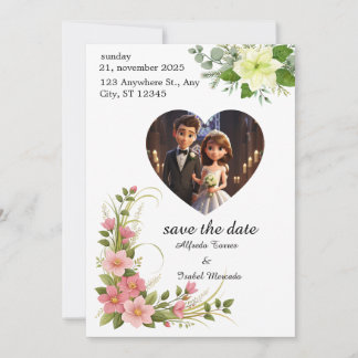 Invitation Mariage photo simple en noir et blanc