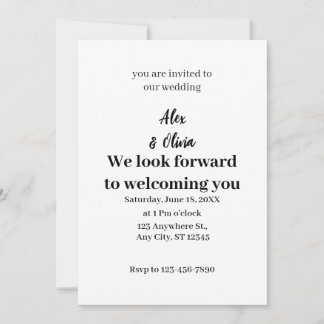 Invitation Mariage photo simple en noir et blanc