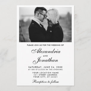 Invitation Mariage photo simple et élégant moderne