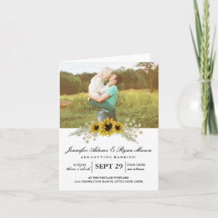 Invitation Mariage photo simple tournesols