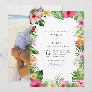 Invitation Mariage photo Tropical Beach