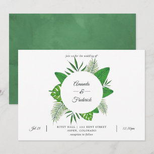 Invitation Mariage photo Tropical Feuille Beach