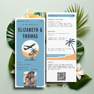 Invitation Mariage photo Tropical moderne Destination Plage