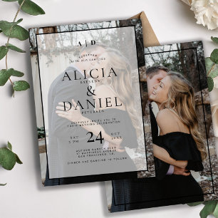 Invitation Mariage photo typographie simple moderne 2