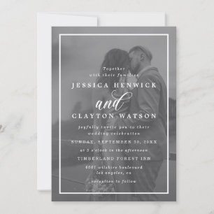 Invitation Mariage photo Vellum moderne noir & blanc