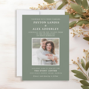 Invitation Mariage photo vert sauge