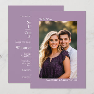 Invitation Mariage photo vertical simple minimaliste Lavender
