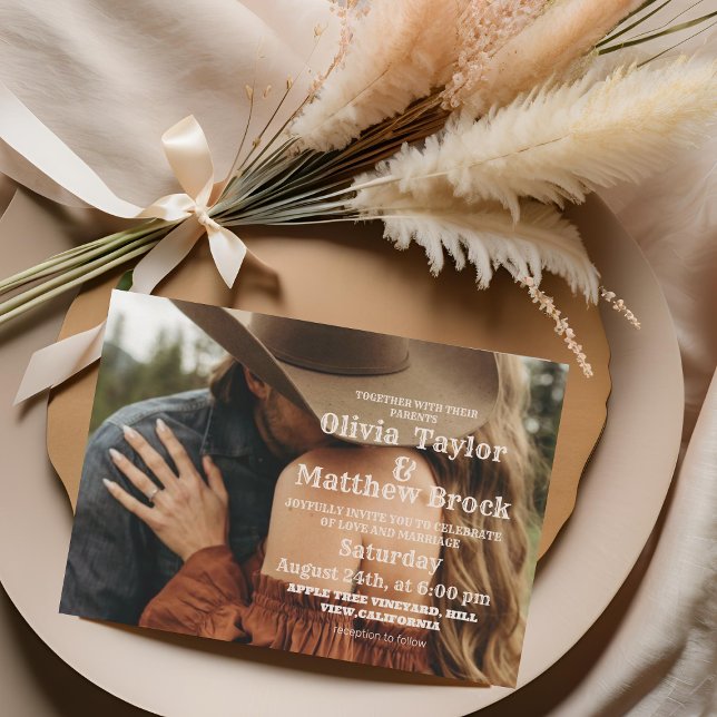 Invitation Mariage photo Western Cowboy (Créateur téléchargé)
