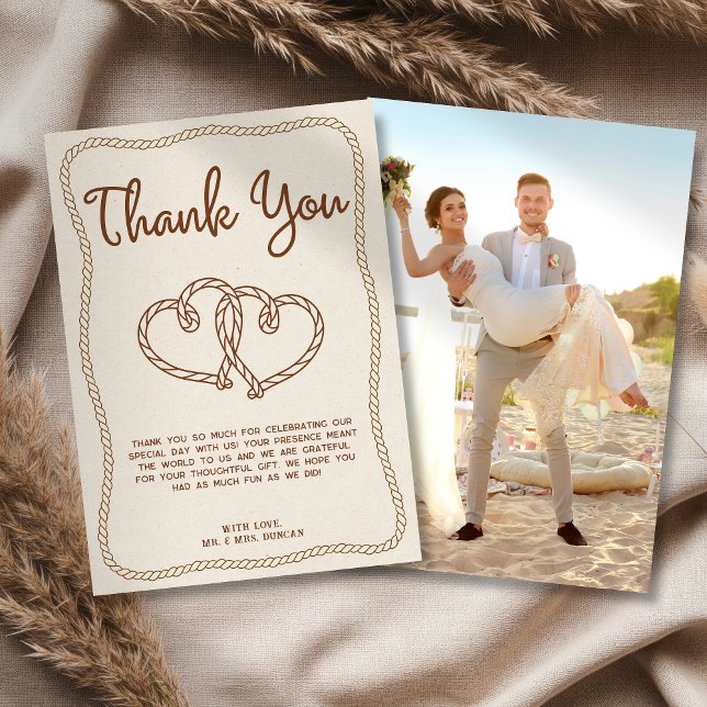 Invitation Mariage photo Western Cowboy Rope (Créateur téléchargé)