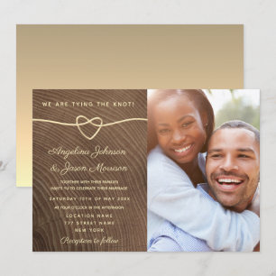 Invitation Mariage photo Wood