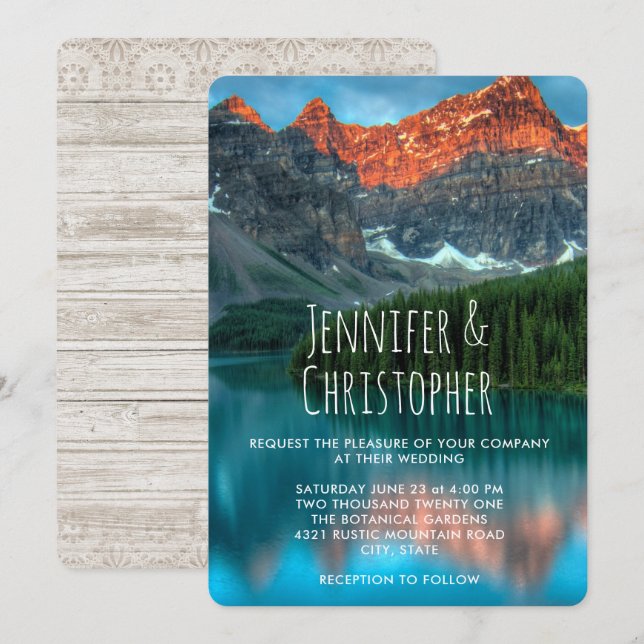 Invitation Mariage photographique pittoresque Mountain Landsc (Devant / Derrière)