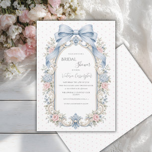 Invitation Mariage Pink Floral Vintage à pois