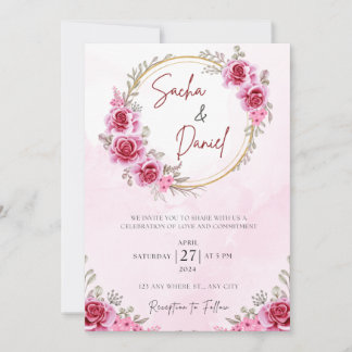 Invitation Mariage Pink Gold