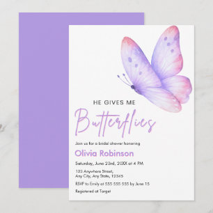 Invitation Mariage Pink Purple Il Me Donne Des Papillons