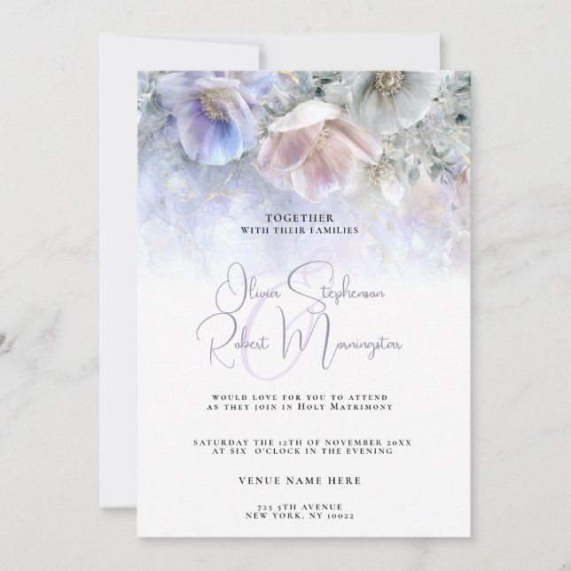 Invitation Mariage | Pivoine Pastel (Devant)