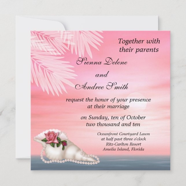 Invitation Mariage plage (Devant)