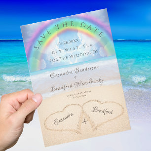 Invitation Mariage plage 2 Coeurs dans le sable mariage Invit