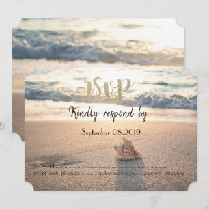Invitation Mariage plage, Coquillage RSVP