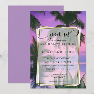 Invitation Mariage Plage de nuit tropicale exotique11a