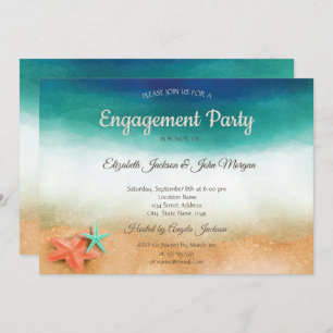 Invitation Mariage plage, Fiançailles Starfish