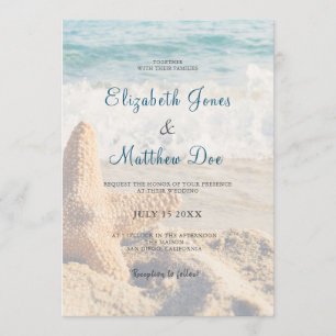Invitation Mariage plage - Mariage de bord de mer - Plage rom