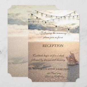 Invitation Mariage Plage, Réception Des Feux De Coquillages