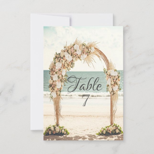 Invitation Mariage plage Roses d'Arbor (Devant)