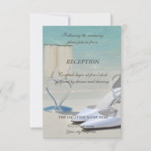 Invitation Mariage plage, Verre, Réception haute talons