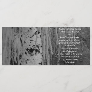 Invitation Mariage pleurant noir et blanc de bouleau