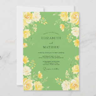 Invitation Mariage Poire Citron Ranunculus Eucalyptus