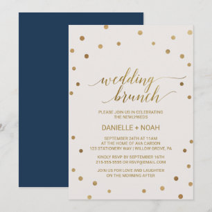 Invitation Mariage Pois d'or Brunch