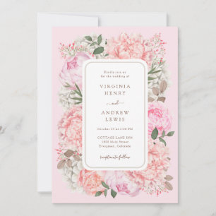 Invitation Mariage Pony rose moderne