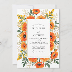Invitation Mariage Poppy d'été resplendissant mandarine