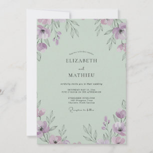 Invitation Mariage Poppy Lilas Mousse de Mer