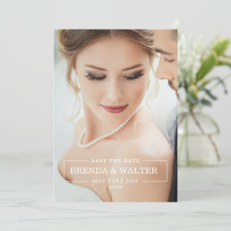 Invitation Mariage Portrait Photo Personnalisé Élégant Flou