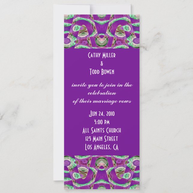 Invitation mariage pourpre (Devant)