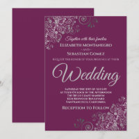 Mariage pourpre en soie simple châssis