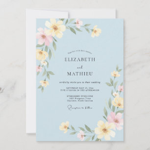 Invitation Mariage Powder Butter Bloom