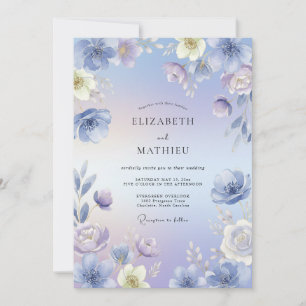 Invitation Mariage Prairie Sérène Pervenche