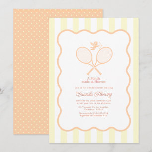 Invitation Mariage Préparatoire de Tennis Rose et Crème