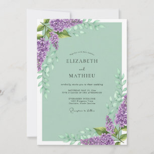 Invitation Mariage printanier angélique vert sauge