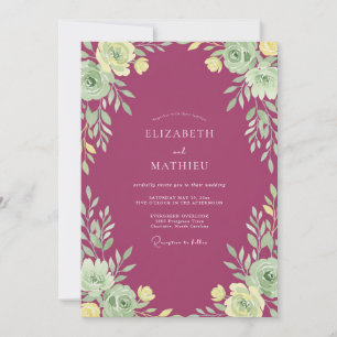 Invitation Mariage Printanier Brillant Magenta
