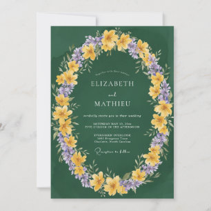 Invitation Mariage Printanier Brillant Vert Émeraude