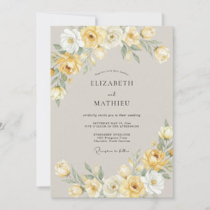 Invitation Mariage Printanier de Bonheur Jaune